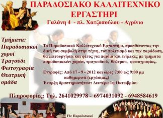 Έναρξη των μαθημάτων του Παραδοσιακού Καλλιτεχνικού Εργαστηρίου