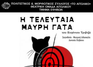 “Η Τελευταία Μαύρη Γάτα” – από το Τμήμα Εφήβων της Θεατρικής Ομάδας Αιτωλικού