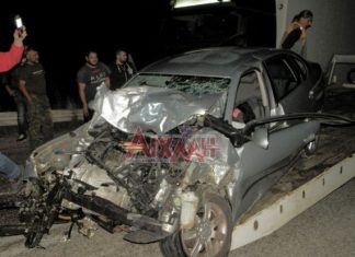 Kαραμπόλα με τρία Ι.Χ. και ένα λεωφορείο στο ύψος της Αρχαίας Καλυδώνας