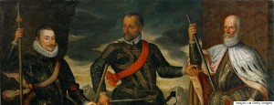 AUSTRIA - JANUARY 01:  Don Juan d'Austria, son of Emperor Karl V, as Commander of the Imperial fleet against the Turks in the battle of Lepanto in 1571. The two other commanders at Lepanto were Marc Antonio Colonna (left) and dem Dogen Sebastiano Venier (right).  (Photo by Imagno/Getty Images) [Don Juan von oesterreich, Sohn von Kaiser Karl V, als Befehlshaber der kaiserlichen Flotte gegen die Tuerken in der Schlacht von Lepanto, 1571. Die anderen zwei Feldherren in Lepanto waren Marc Antonio Colonna (links) und Doge Sebastiano Venier (rechts).]