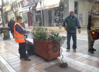 Κατέστρεψαν τις ζαρντινιέρες στον πεζόδρομο της Παπαστράτου