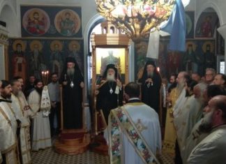 Ο Εσπερινός των Εορτών Αγίου Κοσμά στο Μέγα Δένδρο Θέρμου