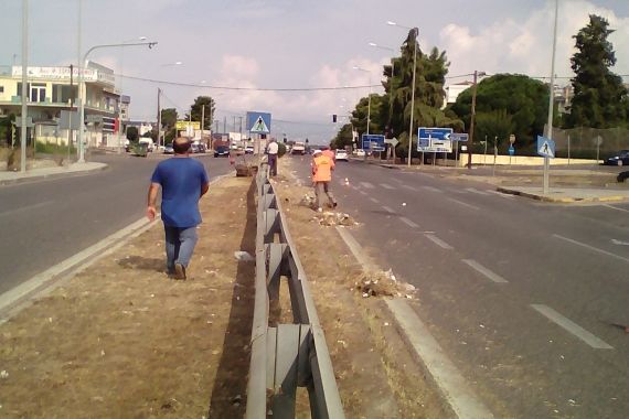 εργασίες καθαρισμού εθνική οδός