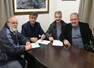 Υπογράφτηκε η σύμβαση για την αντιμετώπιση κατολίσθησης στα Όχθια Παλαίρου