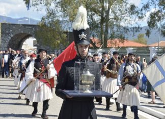 Η υποδοχή της Καρδιάς του Αλέξανδρου Υψηλάντη στην Ιερή Πόλη του Μεσολογγίου