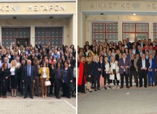 Photoshooting στο Πρωτοδικείο για τους συνδυασμούς Λύρου και Καραπάνου