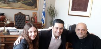 Με τους πρωταθλητές του πινγκ πονγκ Αθανασία Σιδέρη & Παναγιώτη Αγγελούδη ο Γ. Παπαναστασίου