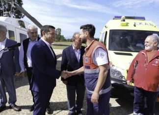 Τη νέα βάση Αεροδιακομιδών του ΕΚΑΒ στο Άκτιο εγκαινίασε ο Αλ. Τσίπρας