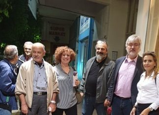 Περιοδεία Καραμητσόπουλου σε καταστήματα της οδού Παπαστράτου