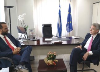 Συνάντηση Νεκτάριου Φαρμάκη με τον Αμερικανό Πρέσβη Τζέφρι Πάιατ