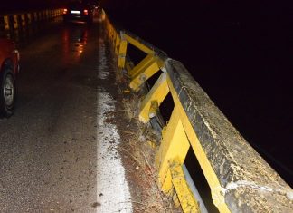 Υποχώρησε τμήμα του προστατευτικού στηθαίου στη γέφυρα της Αβόρανης