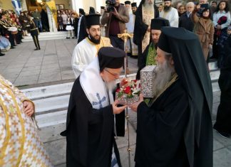Υποδοχή της Τιμίας Κάρας του Οσίου Δαυίδ του Γέροντος στο Αγρίνιο