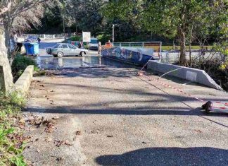 Διακοπή κυκλοφορίας στα Δύο Ρέματα – Ετοιμόρροπη γέφυρα