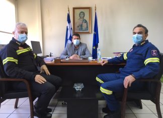 Συνάντηση του Δημάρχου Αμφιλοχίας Γιώργου Κατσούλα με τον νέο Διοικητή Πυροσβεστικών Υπηρεσιών Αιτωλοακαρνανίας