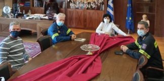 Συνάντηση της Μαρίας Σαλμά με τους νέους Διοικητές της Πυροσβεστικής Υπηρεσίας Αιτωλοακαρνανίας και Μεσολογγίου