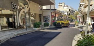 Συνεχίζονται οι εργασίες ασφαλτόστρωσης σε κεντρικούς δρόμους του Αγρινίου