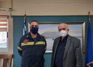 Επίσκεψη του νέου Διοικητή Πυροσβεστικών Υπηρεσιών Αιτωλοακαρνανίας στο Δήμαρχο Μεσολογγίου