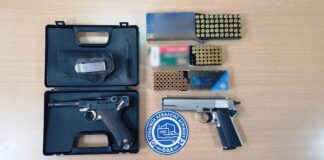 Συνελήφθη στη Βόνιτσα άνδρας με δύο «εννιάρια» πιστόλια