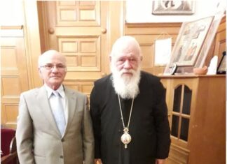 Στον Αρχιεπίσκοπο ο Πρόεδρος του Συνδέσμου Αιτωλοακαρνάνων “Όσιος Ευγένιος ο Αιτωλός” Χρ. Σιάσος