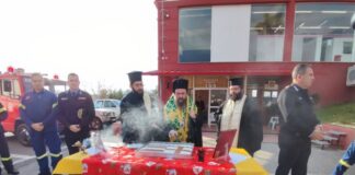 Επίσκεψη Δαμασκηνού στην Πυροσβεστική Υπηρεσία Μεσολογγίου