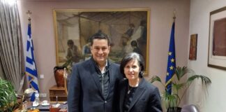 Mε το Δήμαρχο Αγρινίου συναντήθηκε η Γενική Γραμματέας του ΥΠΑΑΤ Χριστιάνα Καλογήρου