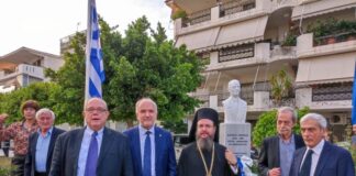 Σε κλίμα συγκίνησης τα αποκαλυπτήρια της προτομής του Ιωάννη Λυκούδη στο Μεσολόγγι