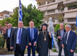 Σε κλίμα συγκίνησης τα αποκαλυπτήρια της προτομής του Ιωάννη Λυκούδη στο Μεσολόγγι