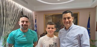 Το Γιώργο Παπαθανάση της Άρσης Βαρών k15 συνάντησε ο Δήμαρχος Αγρινίου
