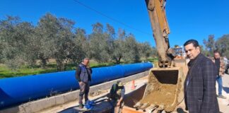 Αυτοψία Παπαναστασίου στις εργασίες για το νέο κεντρικό αγωγό υδροδότησης του Αγρινίου
