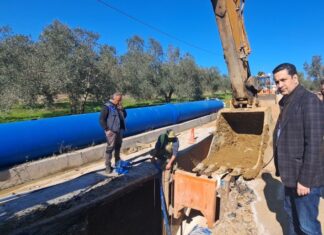 Αυτοψία Παπαναστασίου στις εργασίες για το νέο κεντρικό αγωγό υδροδότησης του Αγρινίου