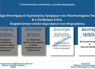 Πανεπιστήμιο Πατρών – Σύνδεσμος ΕΝΑ: Σεμινάριο με θέμα «Βελτίωση Πωλήσεων και Τεχνικές Marketing»