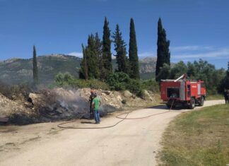 Ζημιά στο δίκτυο ύδρευσης της Παλιόβαρκας από φωτιά