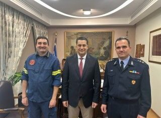 Συνάντηση Παπαναστασίου με το νέο Διοικητή Πυροσβεστικών Υπηρεσιών Αιτωλοακαρνανίας