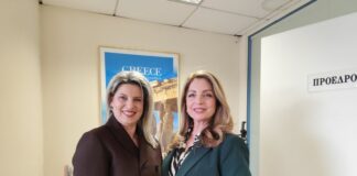 Εθιμοτυπική συνάντηση της Χρυσούλας Τασολάμπρου με την πρόεδρο του ΕΟΤ Άντζελα Γκερέκου