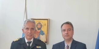 Επίσκεψη του Θανάση Παπαθανάση στο Λιμεναρχείο Μεσολογγίου