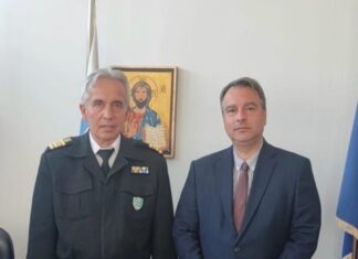 Επίσκεψη του Θανάση Παπαθανάση στο Λιμεναρχείο Μεσολογγίου