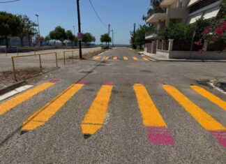 Νέες διαγραμμίσεις πεζών για ασφαλέστερα σχολεία στο Μεσολόγγι