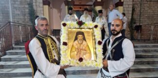 Ο εσπερινός του Αγίου Καλλινίκου, Μητροπολίτου Εδέσσης, του Αιτωλού στην γενέτειρά του