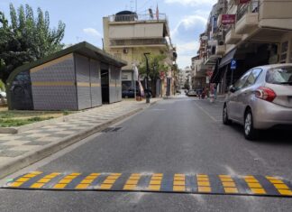 Αγρίνιο: Νέα σαμαράκια στην οδό Γρίβα για την ενίσχυση της οδικής ασφάλειας