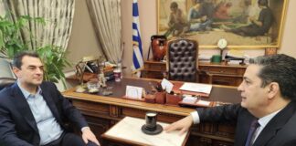 Συνάντηση Παπαναστασίου με το Γραμματέα της ΝΔ Κώστα Σκρέκα