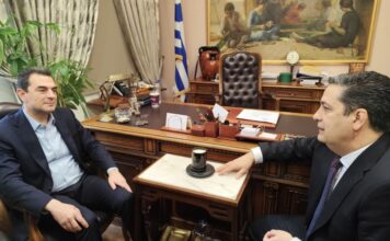 Συνάντηση Παπαναστασίου με το Γραμματέα της ΝΔ Κώστα Σκρέκα