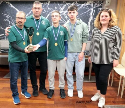 Η Γ.Ε. Αγρινίου νικήτρια ομάδα στο τουρνουά σκακιού στη Ναύπακτο