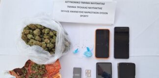 Ναύπακτος: Δύο συλλήψεις για διακίνηση ναρκωτικών – Με τη συνδρομή του αστυνομικού σκύλου εντοπίστηκαν τα ναρκωτικά