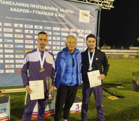 Αγρινιώτικος θρίαμβος στα 10.000μ.: Πρωταθλητής Ελλάδας ο Κώστας Σταμούλης, δεύτερος ο Νίκος Σταμούλης