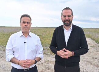 Φαρμάκης και Παπασταύρου στο polder των ενεργειακών κοινοτήτων στο Μεσολόγγι