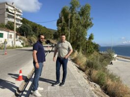 Ο Θανάσης Μαυρομμάτης στο έργο ανάπλασης της παραλίας Αμφιλοχίας