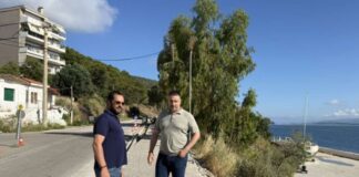 Ο Θανάσης Μαυρομμάτης στο έργο ανάπλασης της παραλίας Αμφιλοχίας