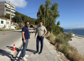 Ο Θανάσης Μαυρομμάτης στο έργο ανάπλασης της παραλίας Αμφιλοχίας
