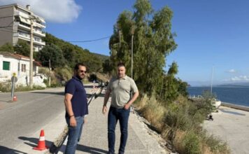 Ο Θανάσης Μαυρομμάτης στο έργο ανάπλασης της παραλίας Αμφιλοχίας