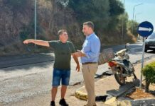 Επίσκεψη Μαυρομμάτη στο έργο ασφαλτόστρωσης στο Λεσίνι